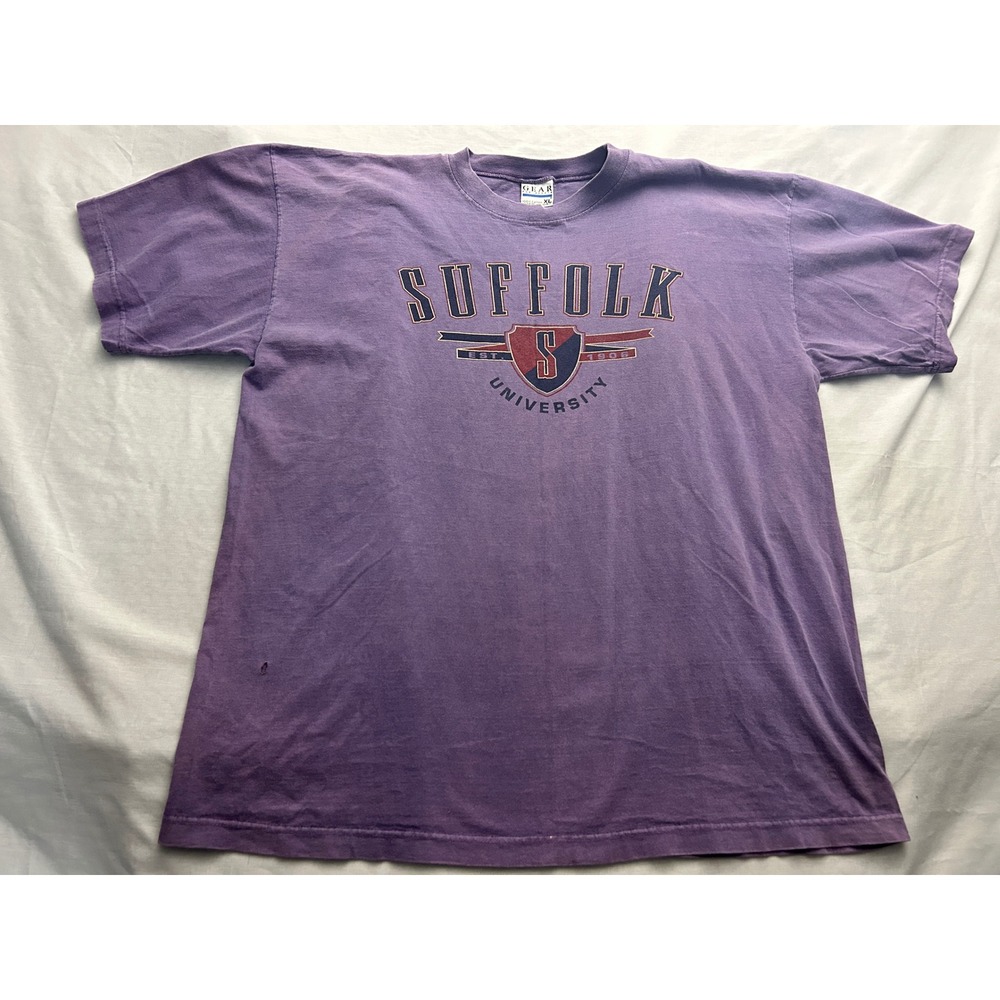 Vintage Gear For Sports Suffolk University T Shirt XL Purple Made in USA Cotton